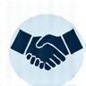 Handshake icon representing partnership
