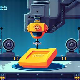Manufacturing icon: Robotic arm working on water slide component